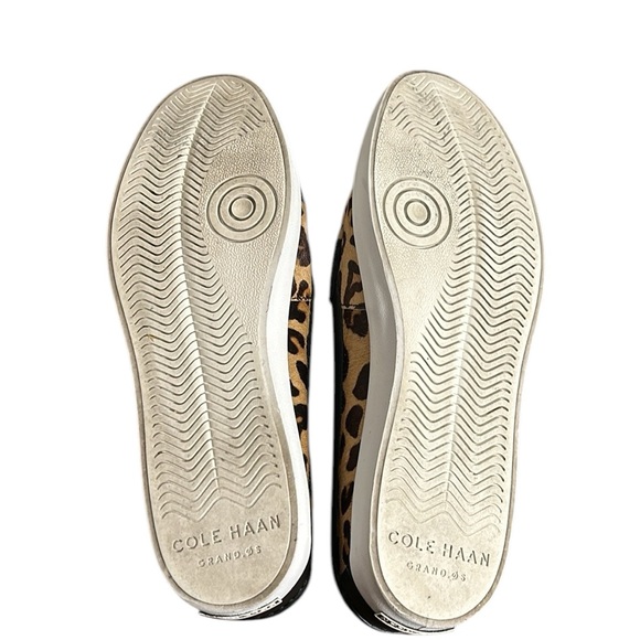 Cole Haan Size 9B Nantucket Leopard Print Black Leather Calf Hair Loafers - Picture 8 of 9